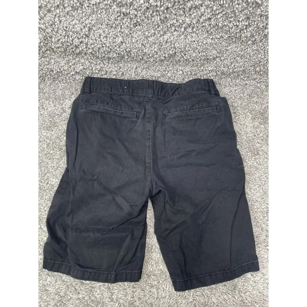 Childrens Place Boys Size 12 Adjusted Waist Cargo Shorts Black Button Zipper